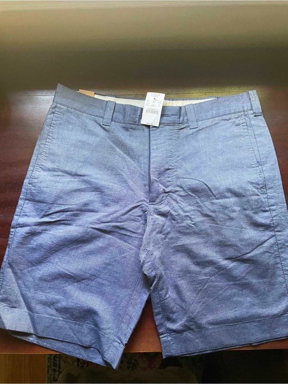 J. Crew Men’s Chambray-Look Flat Front Shorts in Blue
